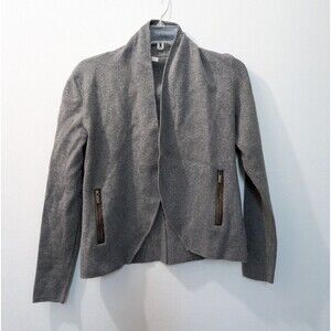 Banana Republic Gray Cardigan Sweater with Zip Pockets, Women's Petite XS / TP